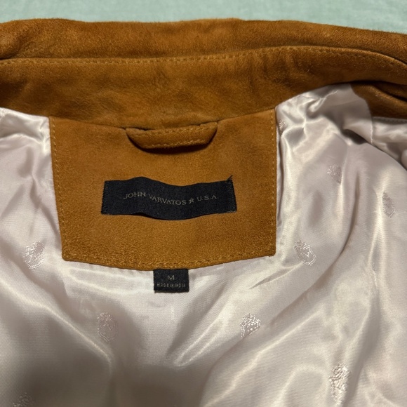 🔥 John Varvatos USA Men’s Suede Jacket M – Camel/Tan, Premium Style - Picture 4 of 5